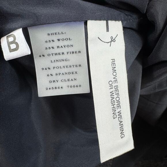 Ann Taylor Black Heather Square Neck Cap Sleeve Wool Blend Sheath Dress Size 10 - Picture 8 of 8